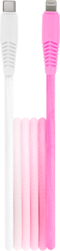 SETTY ,kabel, USB-C/Lightning, dł. 1,5 m, Biało-Różowy,przód