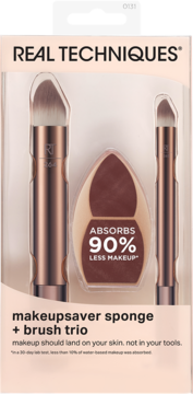 REAL TECHNIQUES Makeupsaver ,zestaw pędzli z gąbką do makijażu,przód