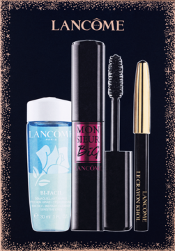 LANCÔME Monsieur Big ,zestaw, tusz do rzęs nr 01 10 ml + mini kredka do oczu 0,7 g + płyn do demakijażu oczu 30 ml,przód