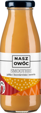 NASZ OWOC ,smoothie, Jabłko, Brzoskwinia, Morela,przód