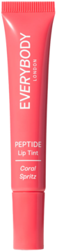 Koralowy tint do ust Everybody London Peptide Lip Tint Coral Spritz w tubce, widok z przodu.