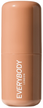 Kremowy bronzer w sztyfcie Everybody London Light, brzoskwiniowy, z widocznym napisem, pionowo, widok z przodu.