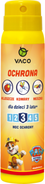 VACO ,spray na komary, kleszcze i meszki  dla dzieci, po 3. roku życia,przód