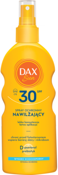 DAX SUN ,spray ochronny, nawilżający, SPF 30,przód