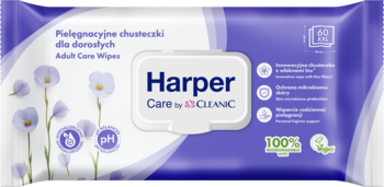HARPER CARE BY CLEANIC ,chusteczki pielęgnacyjne dla dorosłych,przód