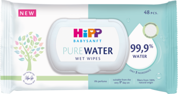 HIPP Baby Sanft Pure Water,chusteczki nawilżane,przód