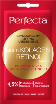 PERFECTA Multi-Kolagen Retinol ,maseczka do twarzy, liftingująca i ujędrniająca,przód