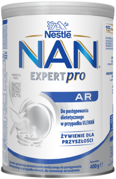 NESTLÉ NAN EXPERTpro ,mleko modyfikowane specjalnego przeznaczenia medycznego, dla niemowląt od urodzenia, z tendencją do ulewań,przód