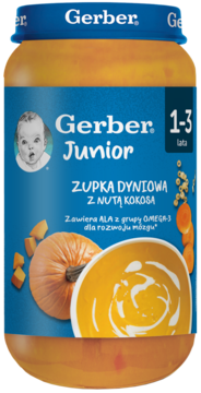 GERBER Junior ,zupka dyniowa z nutą kokosa, 1-3 lata,przód