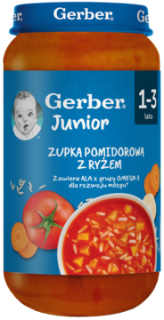 GERBER Junior ,zupka pomidorowa z ryżem, 1-3 lata,przód