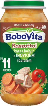 BOBOVITA Kaszotto! ,kasza bulgur z indykiem i batatem, po 11. m-cu,przód