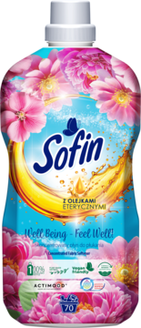 SOFIN Well Being ,płyn do płukania tkanin z olejkami eterycznymi,przód