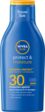 NIVEA SUN Protect & Moisture ,balsam do opalania, nawilżający, SPF 30,przód