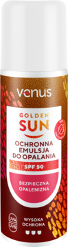 VENUS Golden Sun ,emulsja do opalania, SPF 50,przód