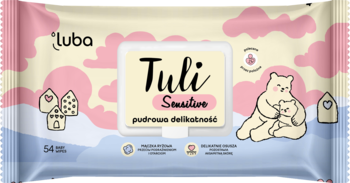 LUBA Tuli Sensitive,chusteczki nawilżane, Pudrowa Delikatność, od 1. dnia życia,przód