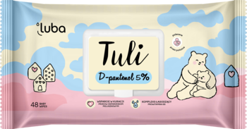 LUBA Tuli ,chusteczki nawilżane z D-pantenolem 5%, od 1. dnia życia,przód