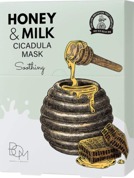 B.O.M Honey & Milk ,maska w płachcie, żelowa, łagodząca,przód
