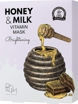 B.O.M Honey & Milk ,maska w płachcie, żelowa, rozjaśniająca,przód