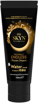 Czarna tuba żelu intymnego Skyn Naturally Endless Water-based Passion Daiquiri 100ml, widok z przodu.