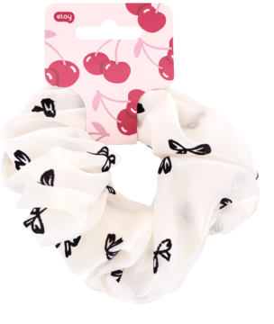 ELOY ,gumka do włosów, scrunchie, wzór kokardki,przód