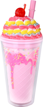 ELOY ,kubek z rurką, różowy, Wiśnia, 480ml,przód