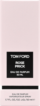 Tom Ford Rose Prick woda perfumowana 50ml w jasnoróżowym kartoniku, widok z przodu, z czarną etykietą.