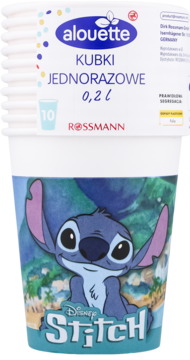 ALOUETTE ,kubeczki papierowe, Stitch, poj. 200 ml,przód