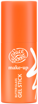 FaceBoom Make-up Butter Glass Gel Stick rozświetlający, pomarańczowy sztyft, widok z przodu.