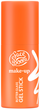 FaceBoom Make-up Butter Glass Gel Stick rozświetlający, pomarańczowy sztyft, widok z przodu.