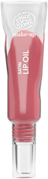 FaceBoom Make-Up Satin Lip Oil #03 Funky Pink w przezroczystej tubce z widocznym różowym płynem, widok z przodu.