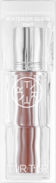 Nawilżający tint TIRTIR Waterism Glow Tint Scotch Shot w przezroczystej butelce, widok z przodu, brązowo-czerwony odcień.