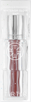 Nawilżający błyszczyk TIRTIR Waterism Glow Tint w czerwono-brązowym odcieniu, przezroczysta butelka, widok z przodu.