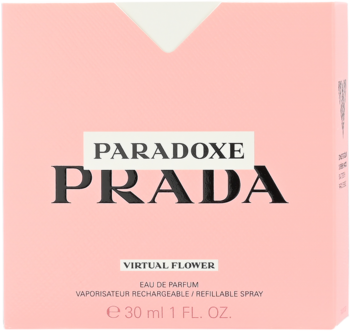 Damska woda perfumowana Prada Paradoxe Virtual Flower 30ml, różowe pudełko, widok z przodu.