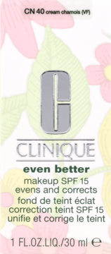 CLINIQUE Even Better ,podkład do twarzy, korygujący, SPF 15, nr CN40 Ocean Cream,przód
