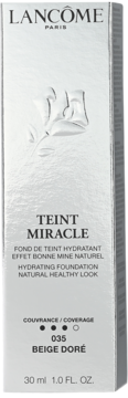 Lancôme Teint Miracle, podkład nawilżający 035 Beige Doré w białym pudełku, wysokie krycie, 30ml.