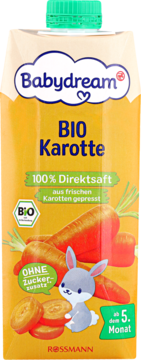BABYDREAM ,sok z marchewki, po 5. m-cu życia,przód