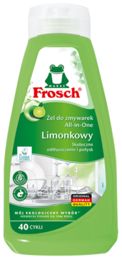 FROSCH ,żel do zmywarek, All-in-One, Limonkowy,przód