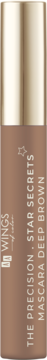 Tusz do rzęs AA Wings of Color Deep Brown, brązowa tuba ze złotą nakrętką, widok pionowy produktu.