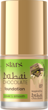 STARS Dubai Chocolate ,podkład do twarzy, kryjąco-wygładzający, nr 07 Warm Tan,przód