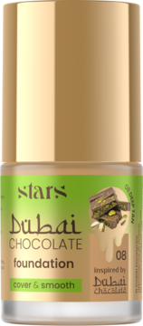 STARS Dubai Chocolate ,podkład do twarzy, kryjąco-wygładzający, nr 08 Deep Tan,przód