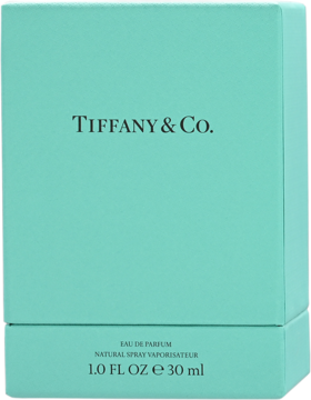 Tiffany & Co. damska woda perfumowana 30ml, turkusowe pudełko z logo i opisem, widok z przodu.
