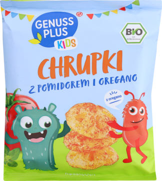 GENUSS PLUS Kids ,chrupki, z Pomidorem i Oregano, powyżej 3. roku życia,przód