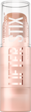Maybelline Lifter Gloss Stick: beżowy sztyft do ust w przezroczystej tubie, widok z przodu z napisem Lifter Stix.