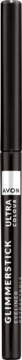 Avon Glimmerstick diamentowa kredka do oczu, czarna, smukła tubka z białym napisem, widok z boku.