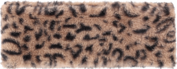 Leopard print futrzana tkanina w odcieniach beżu i czerni, widok z góry, imitacja sierści.