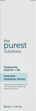 Opakowanie serum The Purest Solutions, Hyaluronic Acid 2% + B5 Intensive Hydration Serum, 30 ml.