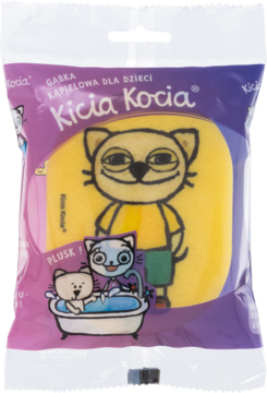 CALYPSO ,gąbka kąpielowa dla dzieci, Kicia Kocia, różne rodzaje,przód