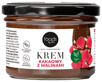FOODS BY ANN ,krem kakaowy z malinami liofilizowanymi,przód