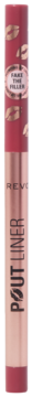 Konturówka Revolution Pout Bomb Plumping Lip Liner, Jelly Berry Mauve, pionowy widok z wzorem ust na górze.