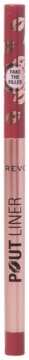 Cylindryczna konturówka Revolution Pout Bomb Plumping Lip Liner, odcień Melba, różowo-czerwona, widok z przodu.